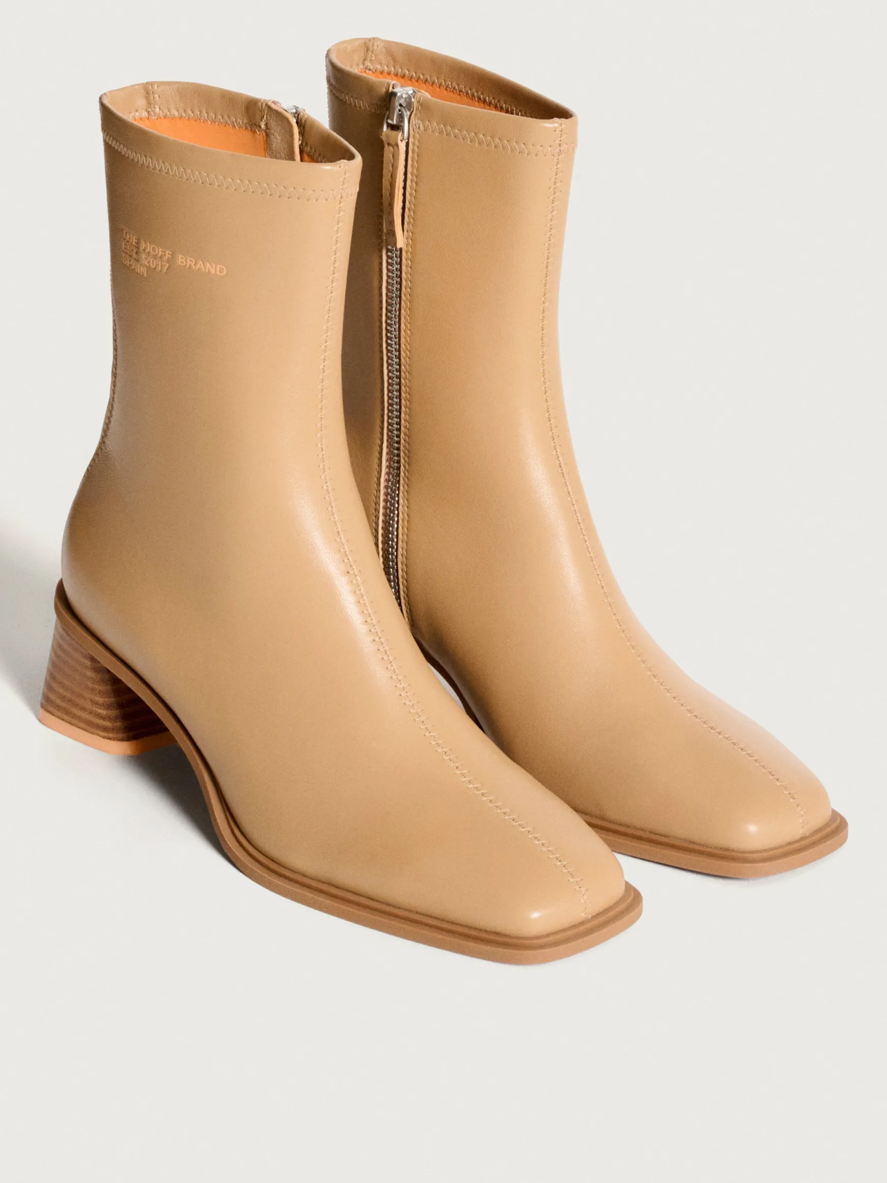 BOTTINE À TALON DATE BEIGE