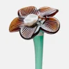 MOUTHBLOWN CRYSTAL FLOWER BROWN